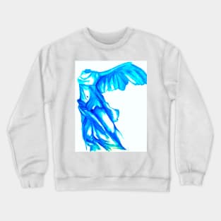 Vibrant Winged Victory Print Crewneck Sweatshirt